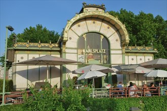 Art Nouveau-style cafe by architect Otto Wagner