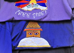 Clothing with witing ""Free Tibet""