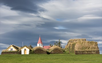 Church and sod houses