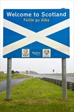 Scottish Border sign at the Anglo-Scottish border