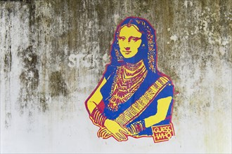 Leonardo da Vinci's Mona Lisa wearing an Indian Sari from the series Guess Who