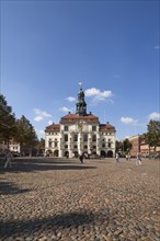Marketplace with baroque town hall