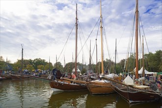 Zeesen boats moored in the harbour of Ahrenshoop