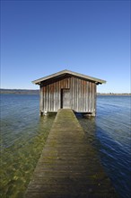 Boathouse on Lake Kochel or Kochelsee Lake