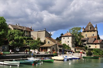 The medieval town with Yvoire Castle on Lake Geneva or Lac Leman Yvoire
