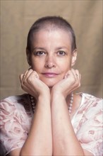 A woman after chemotherapy