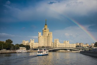 Stalin Tower with a rainbow