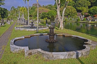 Fountains and water basins at the Tirta Gangga Water Temple