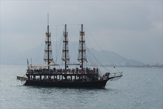 Excursion boat in the Gulf of Antalya