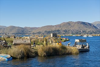 Floating islands of the Uros on Lake Titicaca