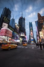 Yellow cabs in Times Square