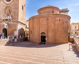 Romanesque round church San Lorenzo at the Piazza delle Erbe