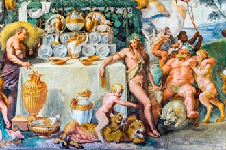 Dionysius and Silenus at the wedding banquet of Cupid and Psyche