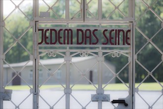 Inscription in the gate ""Jedem das Seine"" or ""to each their own""