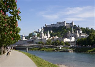 View of the historic centre and Festung Hohensalzburg Fortress