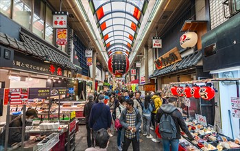 Visitors at Kuromon Ichiba Market