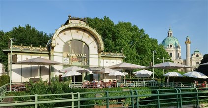 Art Nouveau-style cafe by architect Otto Wagner