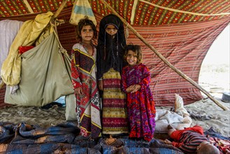 Rashaida children in their tent in the desert around Massaua