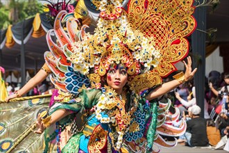 Elaborate costume at the Jember Fashion Festival