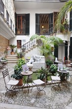 Cafe in a courtyard of the Museu Can Morey de Santa Maria