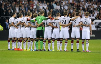 The German national team during a minute silence