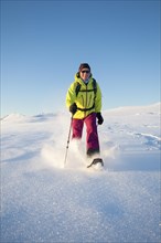 Snowshoe walker on Rodtinden