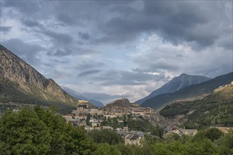 The town of Briancon on a cloudy day