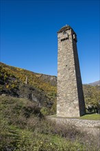 Chechen watchtower in the chechen mountains near Itum Kale