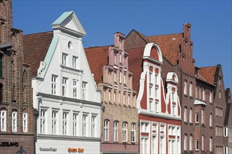 Old gabled houses from different eras
