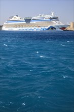 Cruise ship Aida Diva in the harbour of Rhodes