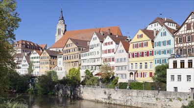 Old town with collegiate church on the Neckar river