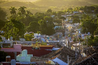 View from the bell tower of the church Convento de San Francisco de Asis onto the city