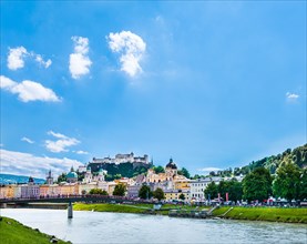 Overlooking the historic centre and the fortress Hohensalzburg