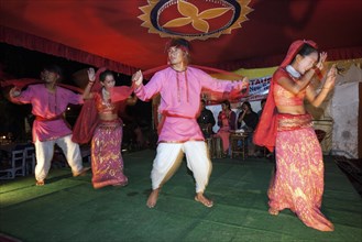 Dance group performing at the Pokhara Street Festival