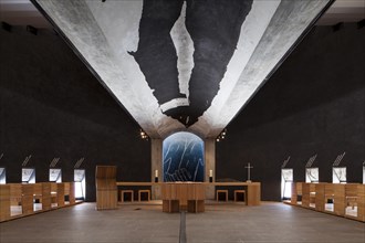 Interior of the Capella Santa Maria degli Angeli by architect Mario Botta