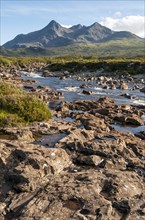 Landscape with River Sligachan and Sgurr nan Gillean Mountain of Cuillin Range