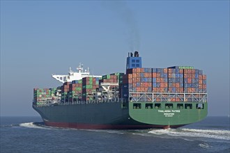 Container ship Thalassa Patris near Cuxhaven