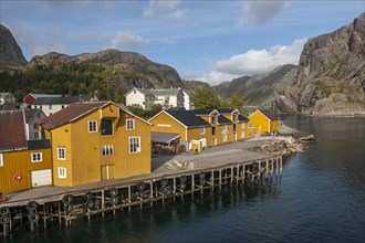 Houses and harbour in the village of Nusfjord on Flakstadoya Island