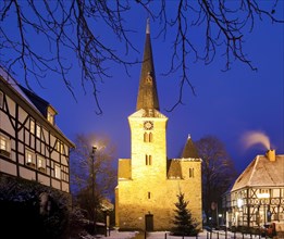 The village church in the historic town center of Wengern