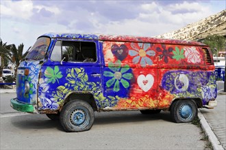Old painted VW camper van