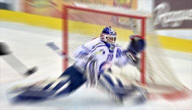 Ice hockey goalkeeper during a game