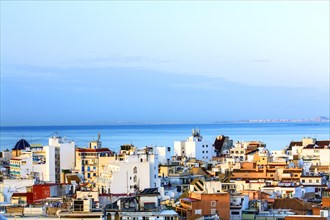 Cityscape of Benidorm overlooking Mediterranean Sea