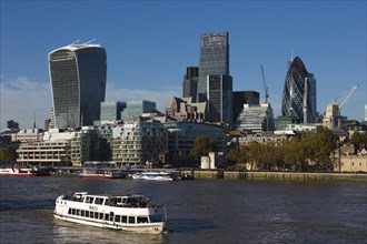 River Thames with the skyline of the City of London