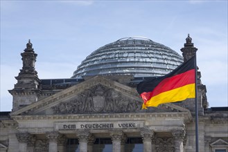 German flag at the Reichstag parliament