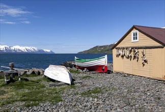 Fisherman's hut with boats and the sea