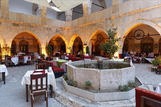Restaurant in the courtyard of the Cinci Han or Cinci Hani Caravanserai