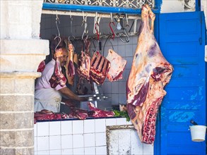 Meat seller in the Souk