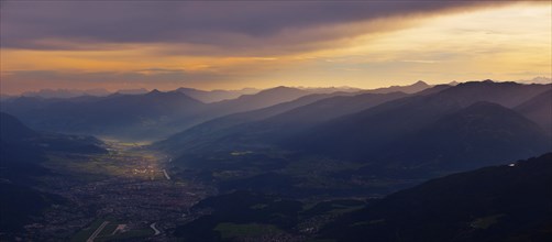 Innsbruck and Unterinntal valley in morning light
