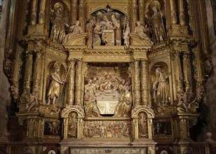 Baroque altar with last meal scene