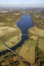 Aerial view of Kemnader Stausee dam